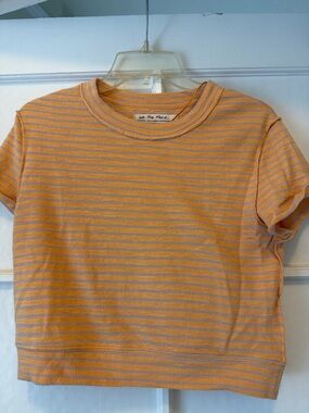 We The Free Orange and Cream Striped Kids Tee